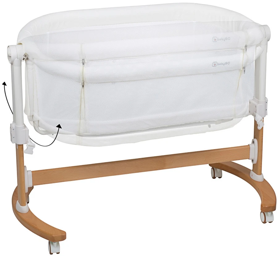 Babygo Amila Beige Creme Wieg Aan Bed 4151 - Afbeelding 3