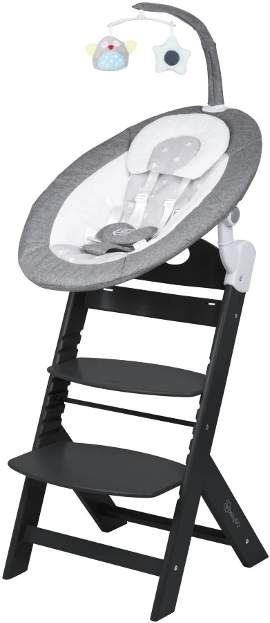 Babygo Homey Set Grey/Black Babyschommel En Kinderstoel 19023 - Afbeelding 2