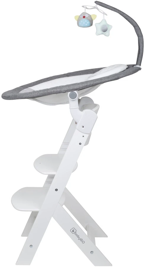 Babygo Homey Set Grey/White Babyschommel En Kinderstoel 19024 - Afbeelding 5