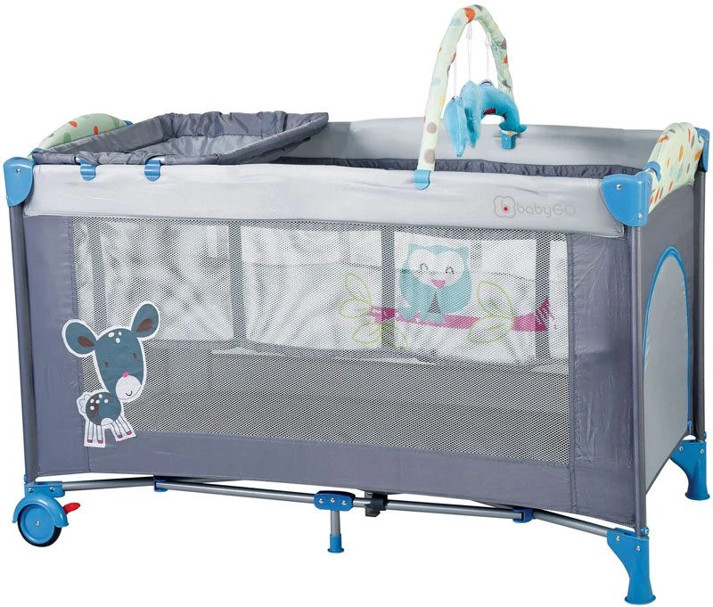 Babygo Sleepwell Blue Campingbed Met Bodemverhoger 4404