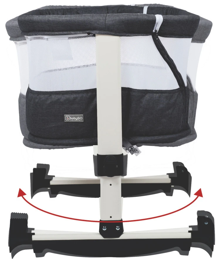 Babygo Vivaldi Dark Grey Wieg Aan Bed 4653 - Afbeelding 5