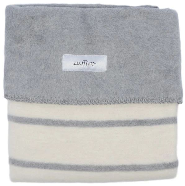 Zaffiro Grijs & Ecru Gestreept 75 X 100 Cm Wiegdeken 15083 - Afbeelding 4