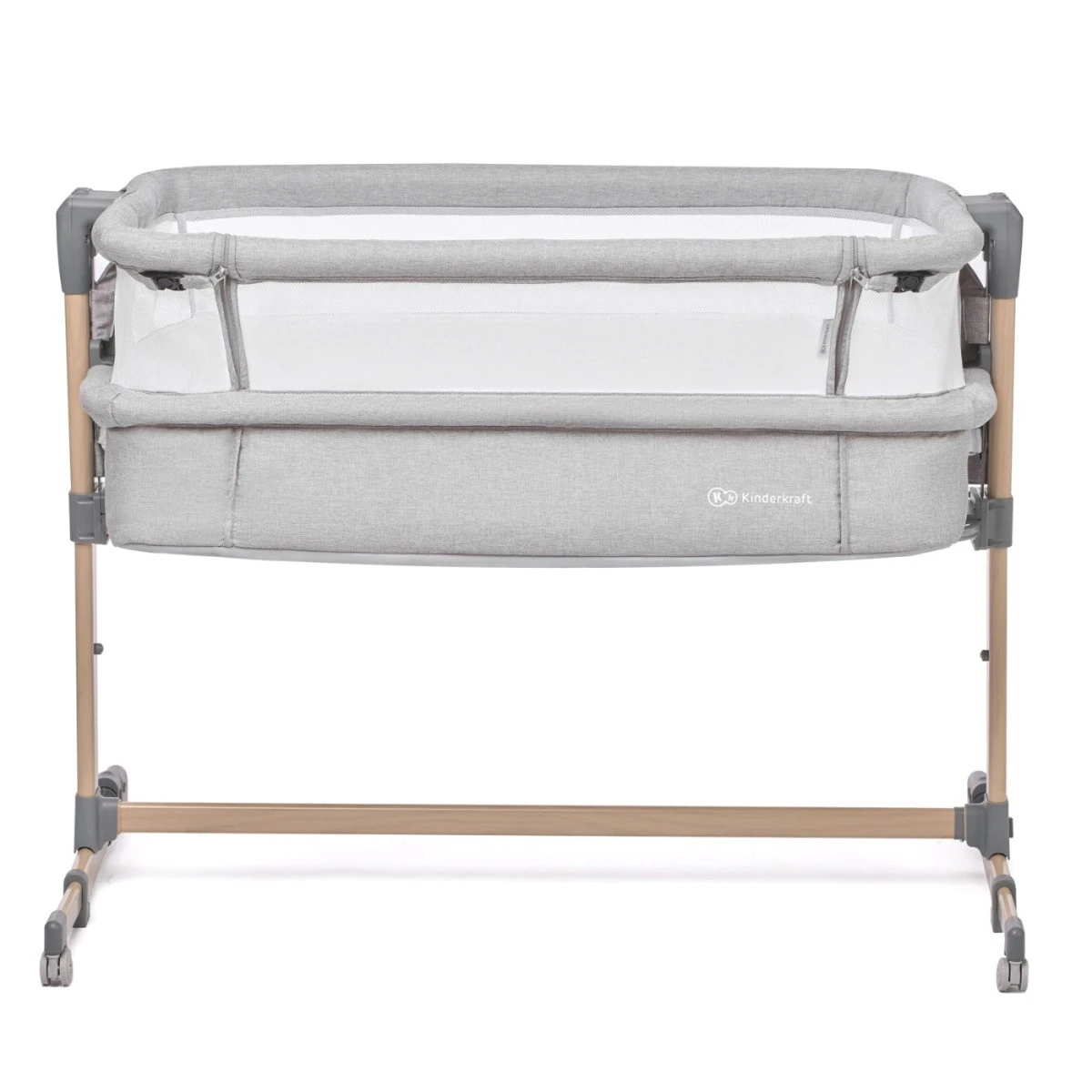 Kinderkraft Neste Air Grey-Wood Wieg Aan Bed KKLNEAIRGRY00W - Afbeelding 2