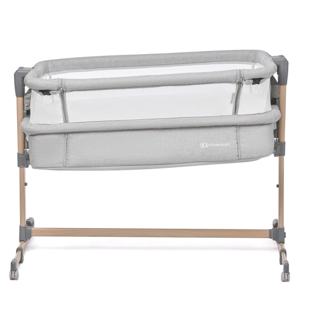 Kinderkraft Neste Air Grey-Wood Wieg Aan Bed KKLNEAIRGRY00W - Afbeelding 4
