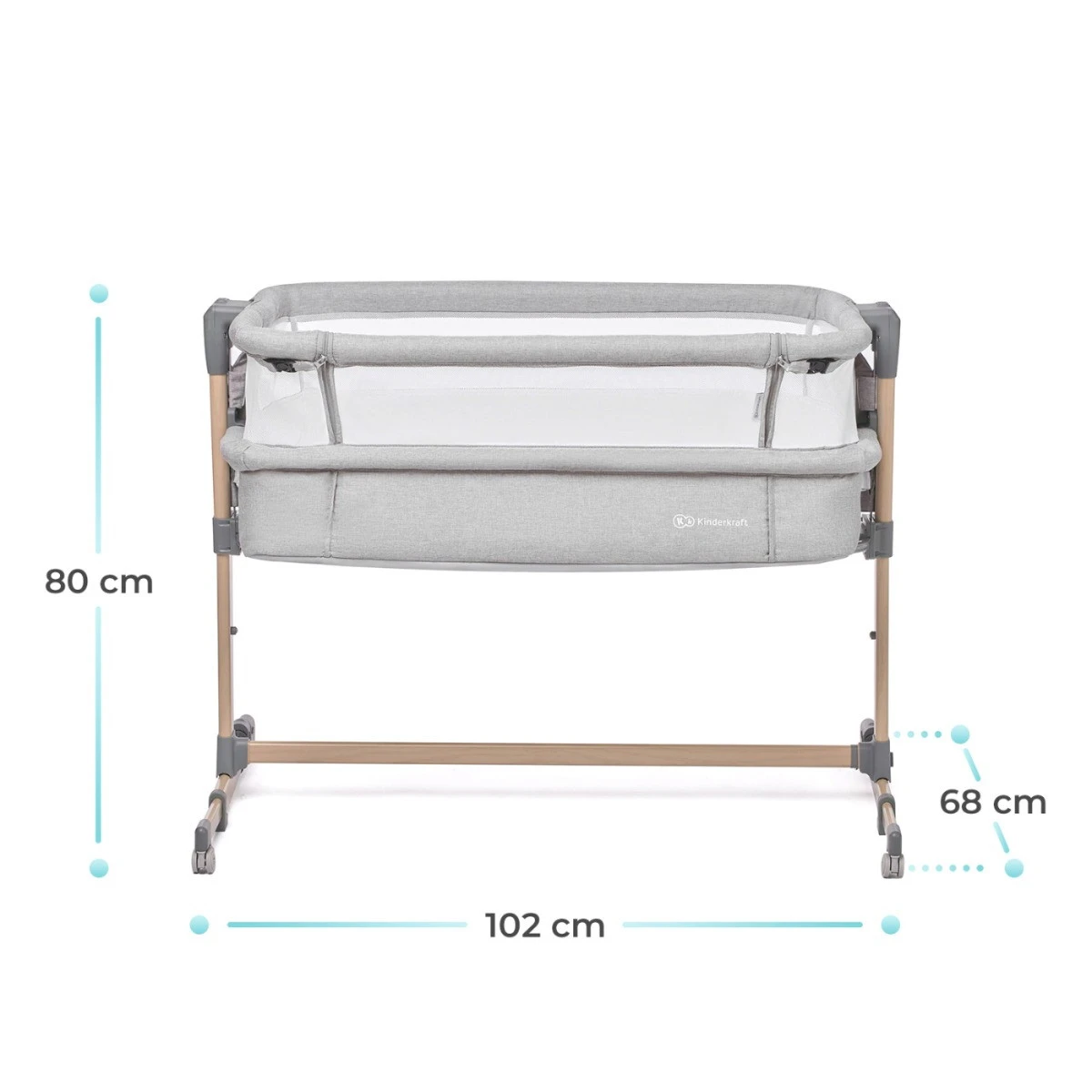Kinderkraft Neste Air Grey-Wood Wieg Aan Bed KKLNEAIRGRY00W - Afbeelding 8