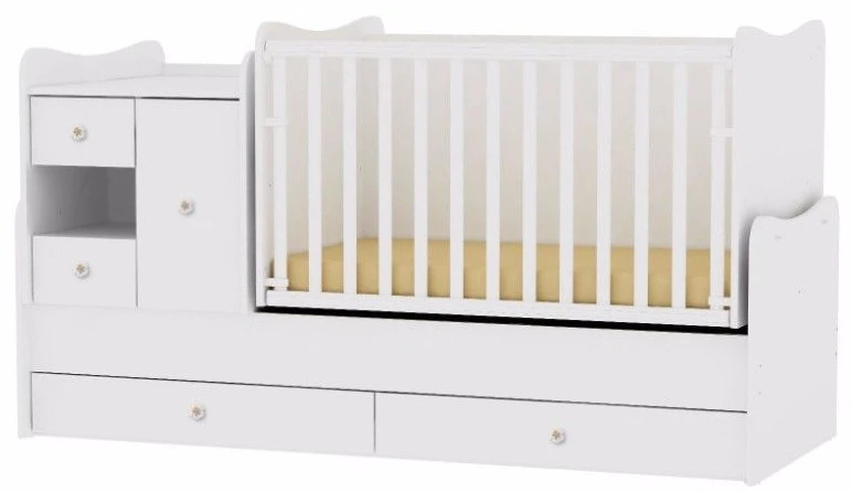 Lorelli Mini Max White 2-in-1 Bed En Commode 190/72 1015050-0024A