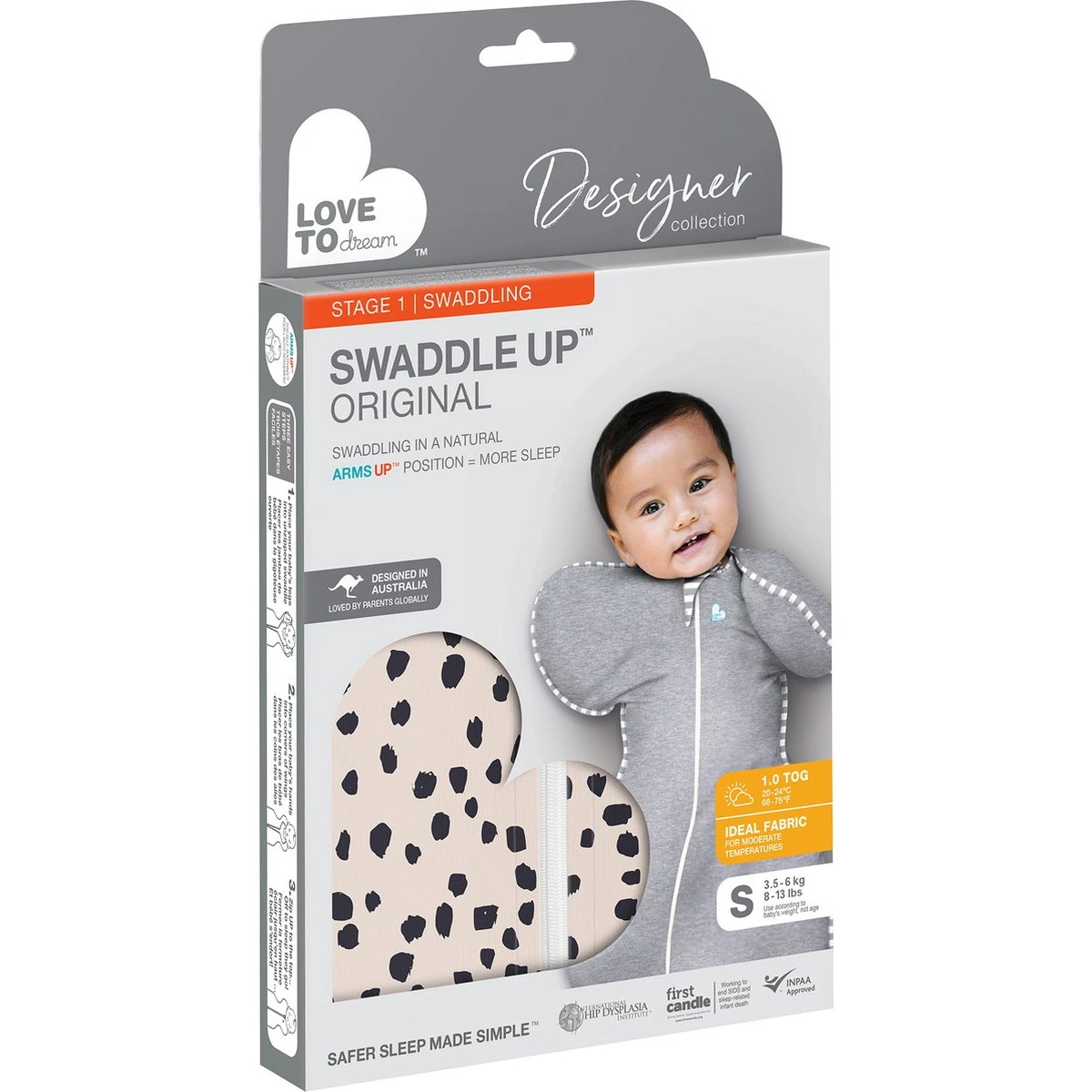 Love To Dream Swaddle Up 1.0 Animal Beige Small 3-6 Kg Inbakerslaapzak L1001252BGES - Afbeelding 6