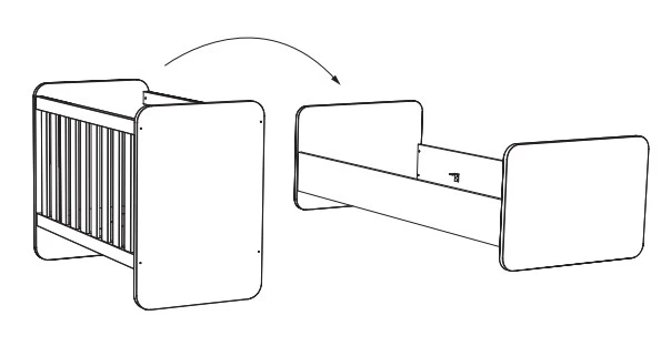 Meegroei Babykamer Naomi: Meegroei Ledikant, Commode En 3-Deurskast - Afbeelding 5