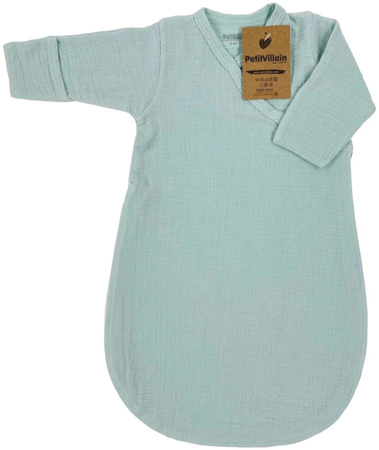 Petit Villain Hydrofiel Mint 60cm Slaapzak Met Mouwen