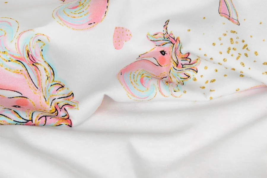 Babymatex Ines Unicorn 75x100 Cm Katoenen Wiegdeken TB0236_36 - Afbeelding 2