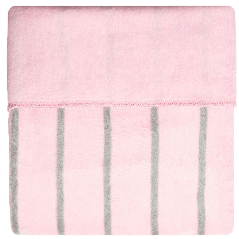 Zaffiro Grijs & Roze Gestreept 100 X 150 Cm Ledikantdeken 15403