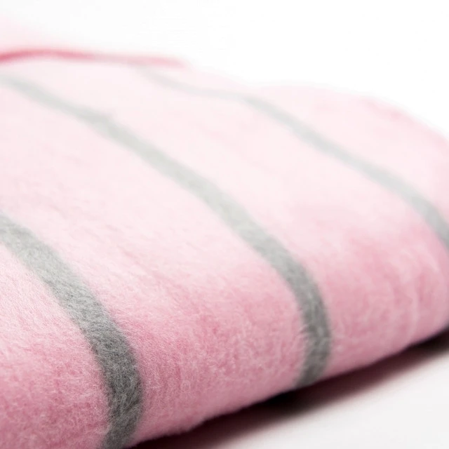 Zaffiro Grijs & Roze Gestreept 100 X 150 Cm Ledikantdeken 15403 - Afbeelding 3